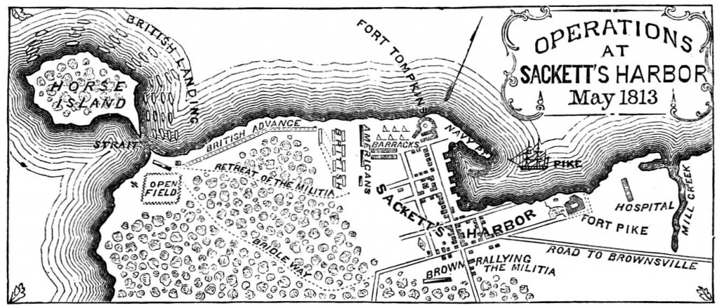 Map of Sackets Harbor Battle