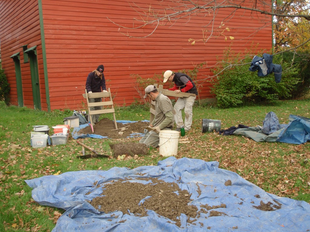Archaeologists working